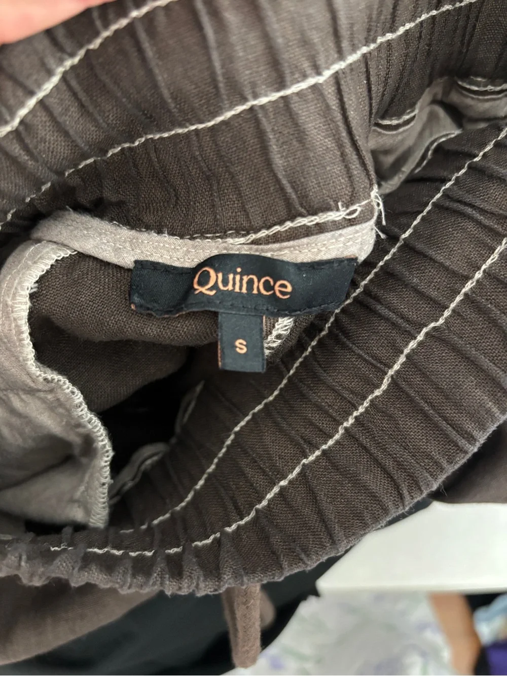 Quince Brown Linen Pants Small-DISCOLORED